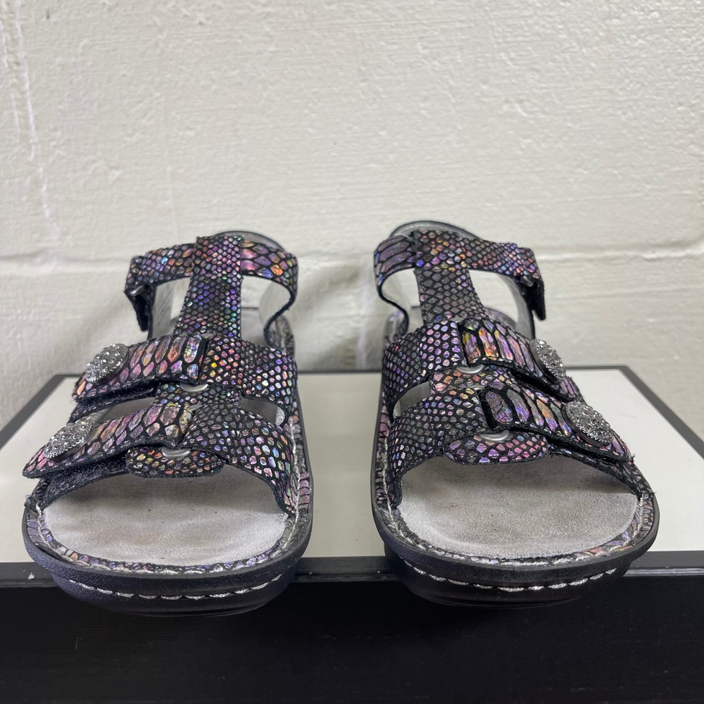 Alegria KLEO KLE 729 Multi Color Snakeskin Leather Sandals Women's 38 EU/7 US - Picture 3 of 11